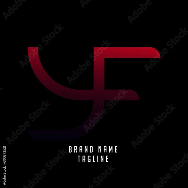 Obraz YF initials logo, name initials logo, company initials logo, person initials logo