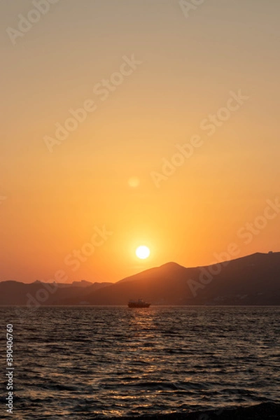 Obraz Couché de soleil en Grèce