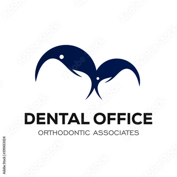 Fototapeta Dental Clinic Logo Design Dentist Logo Tooth abstract Linear Dentist stomatology