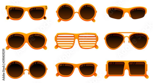 Obraz Vector orange sunglasses.To see the other vector sunglasses illustrations , please check Glasses collection.
