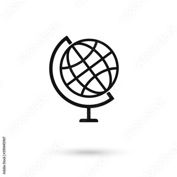 Fototapeta Globus line icon concept. Globus flat vector symbol, sign, outline illustration. Vector Illustration