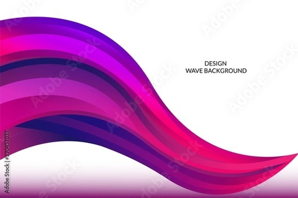 Fototapeta beautiful blue and pink wave background for wallpaper, cover, brochure, banner, presentation and sales promotion