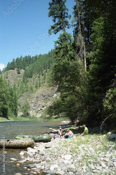 Fototapeta National Forests.  St. Joe National Forest, Idaho.  Rafting on the St. Joe River