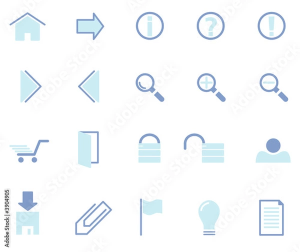Obraz icons and buttons for user interface and internet