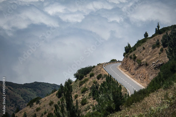 Obraz Górska droga w chmurach