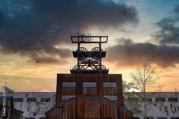 Fototapeta 炭鉱施設　第1立坑櫓