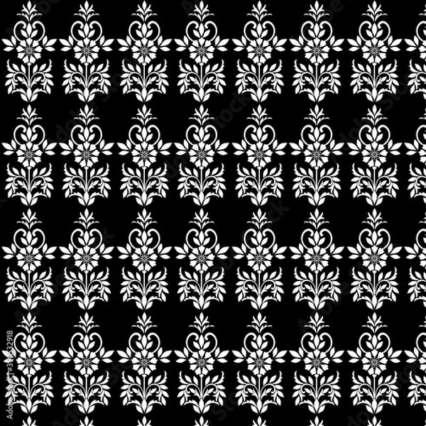 Fototapeta black and white seamless pattern