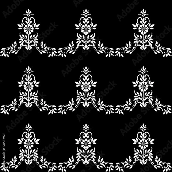 Fototapeta black and white floral pattern 