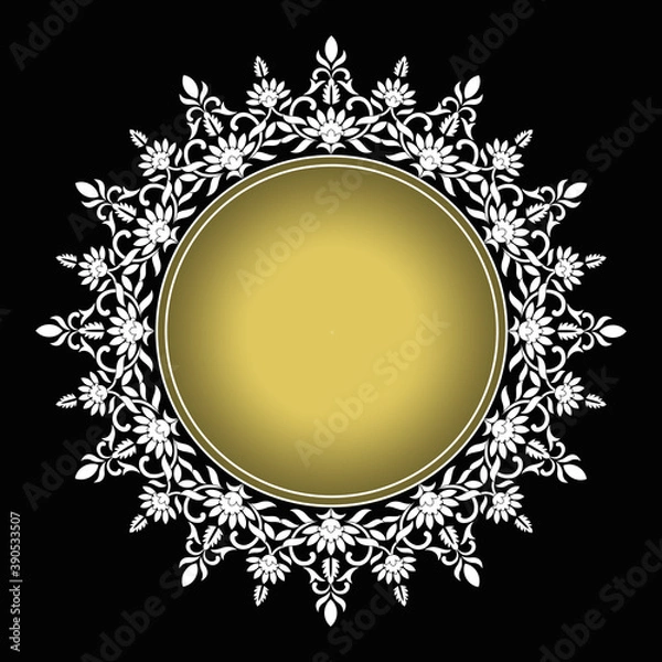 Fototapeta black and gold frame