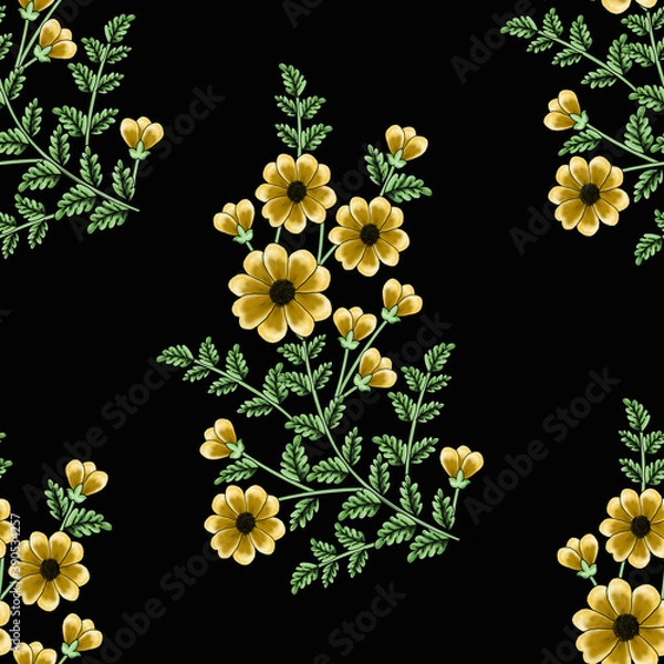 Fototapeta background with yellow flowers