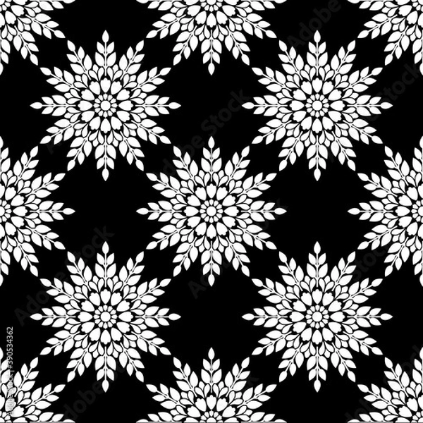 Fototapeta black and white seamless pattern