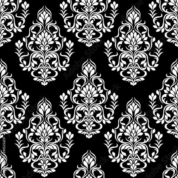 Fototapeta black and white seamless pattern