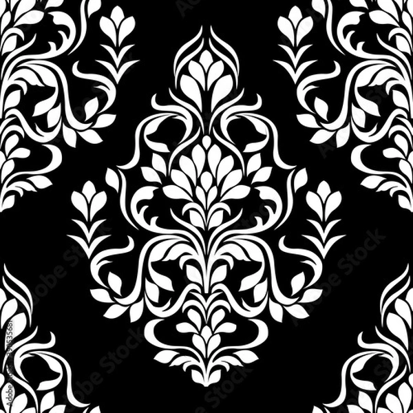 Fototapeta black and white seamless pattern