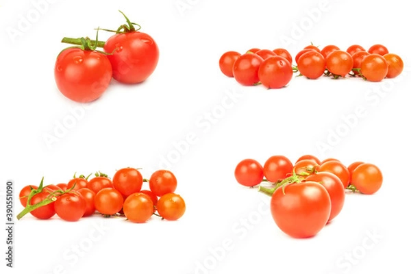 Fototapeta Collection of tomatoes on a white background cutout