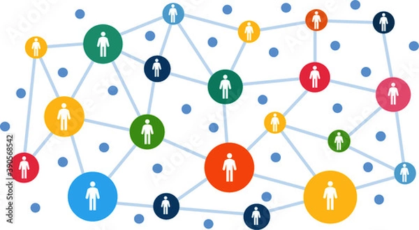 Fototapeta Network of people representing a stakeholder analysis