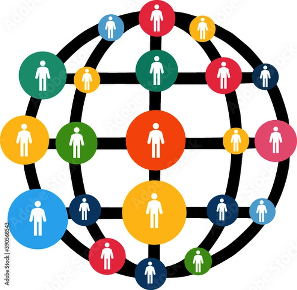Obraz Network of people representing a stakeholder analysis