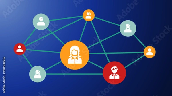 Fototapeta Network of people representing a stakeholder analysis