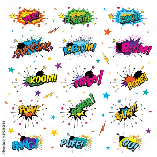 Obraz  Funny cartoon superhero elements