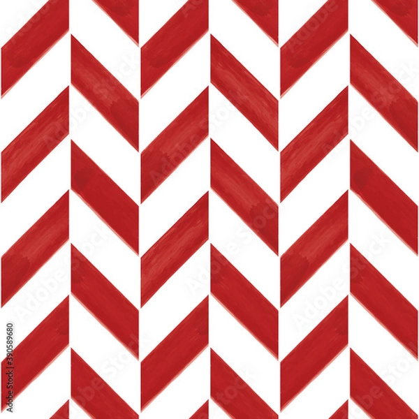 Obraz Vector painted red striped chevrons seamless pattern