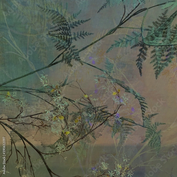 Obraz 
flower background, digital effect, romantic vegetal