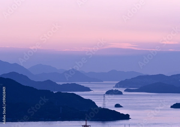 Fototapeta 尾道水道の夕焼け