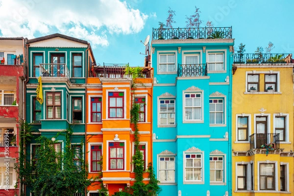 Obraz Colourful houses in Balat, Istanbul