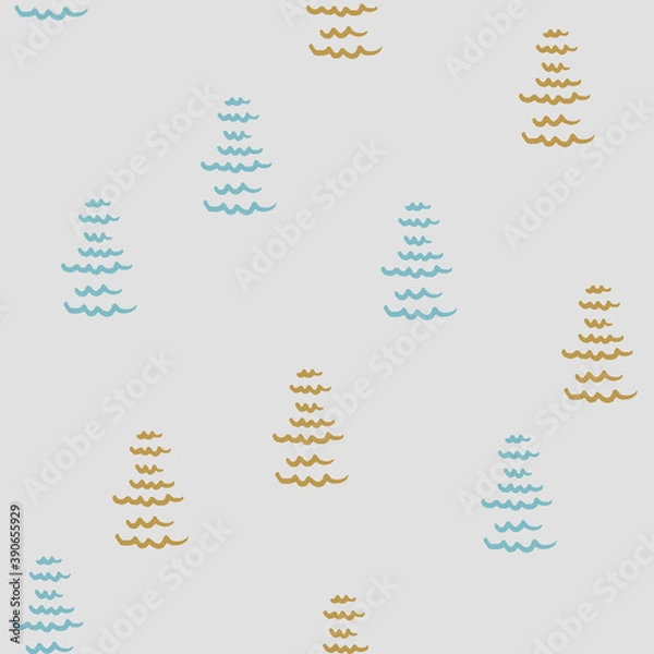 Fototapeta Simple vector repeat pattern with abstract trees
