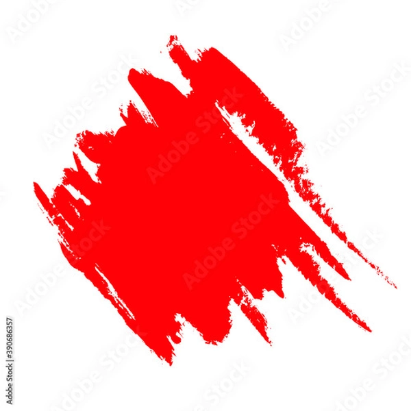 Fototapeta Red grunge brush stroke isolated on white, vector