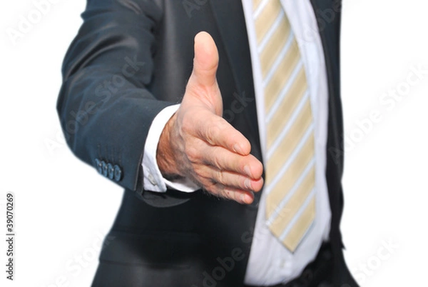Obraz A businessman offering to shake your hand