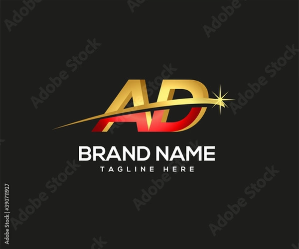 Fototapeta logo initial letter AD for company and business