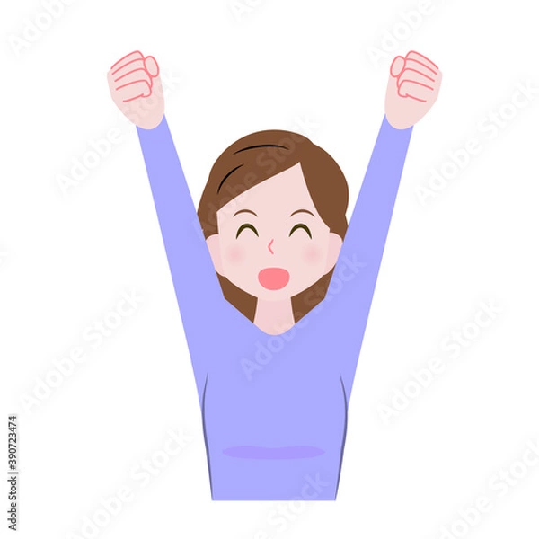 Obraz バンザイをする女性