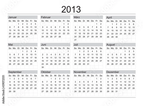 Obraz kalender 2013