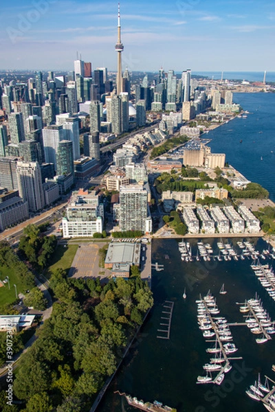 Fototapeta aerial view of downtown Toronto