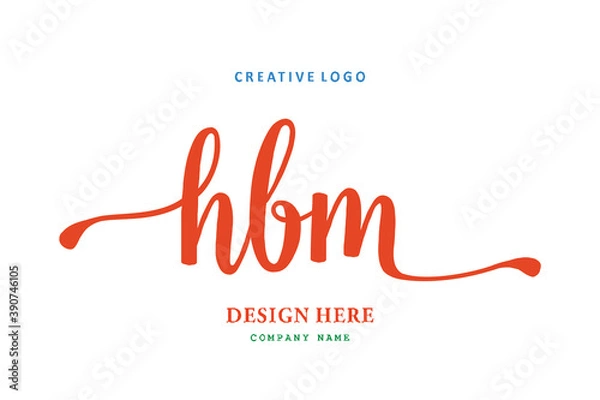 Fototapeta HBM lettering logo is simple, easy to understand and authoritative