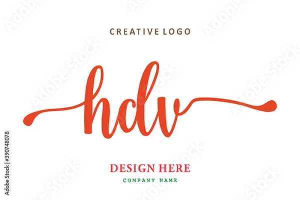 Fototapeta HDV lettering logo is simple, easy to understand and authoritative