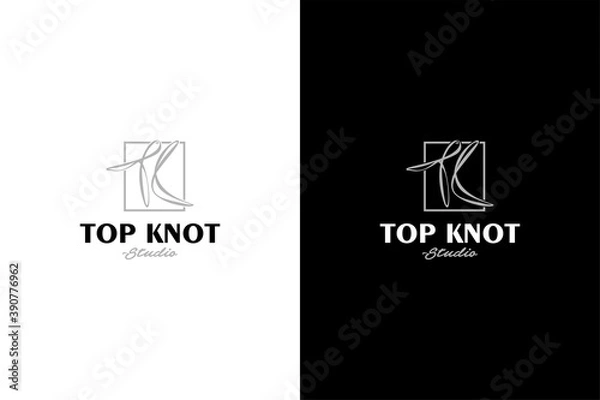 Fototapeta Letter T or K, Signature logo design template