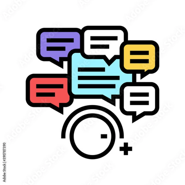 Fototapeta winding up comments color icon vector. winding up comments sign. isolated symbol illustration