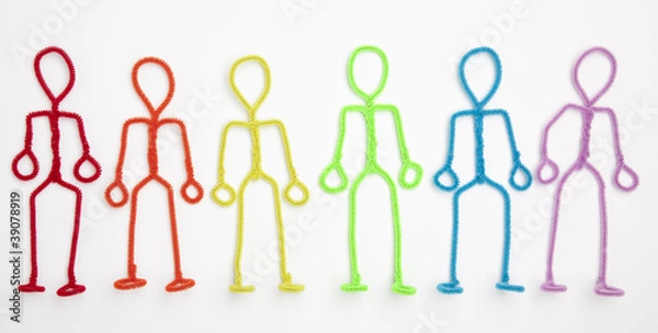 Obraz stick figures relaxing - standing with arms at sides