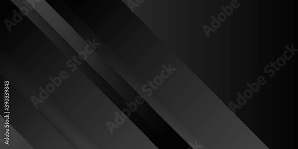 Fototapeta Black abstract 3D presentation background with rounded rectangle shapes