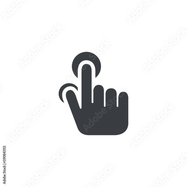 Obraz Black and white isolated illustration of touch gesture icon