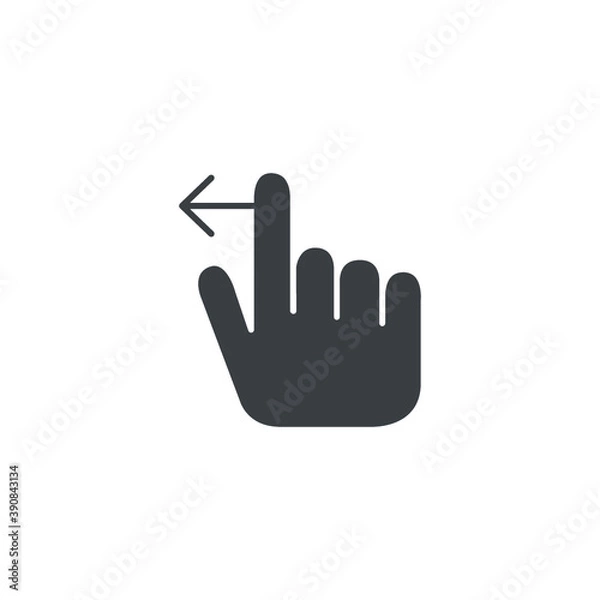 Obraz Black and white isolated illustration of touch gesture icon