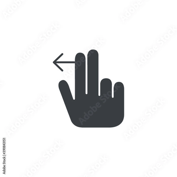 Obraz Black and white isolated illustration of touch gesture icon