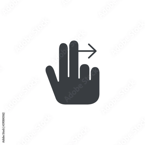 Obraz Black and white isolated illustration of touch gesture icon
