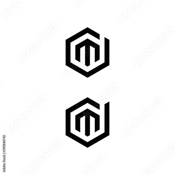 Fototapeta d m dm md initial logo design vector graphic idea creative