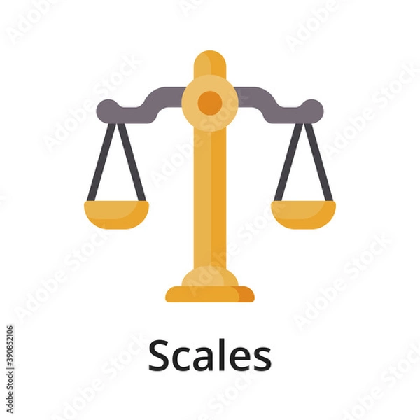 Obraz Scales flat vector illustration. Single object. Icon for design on white background