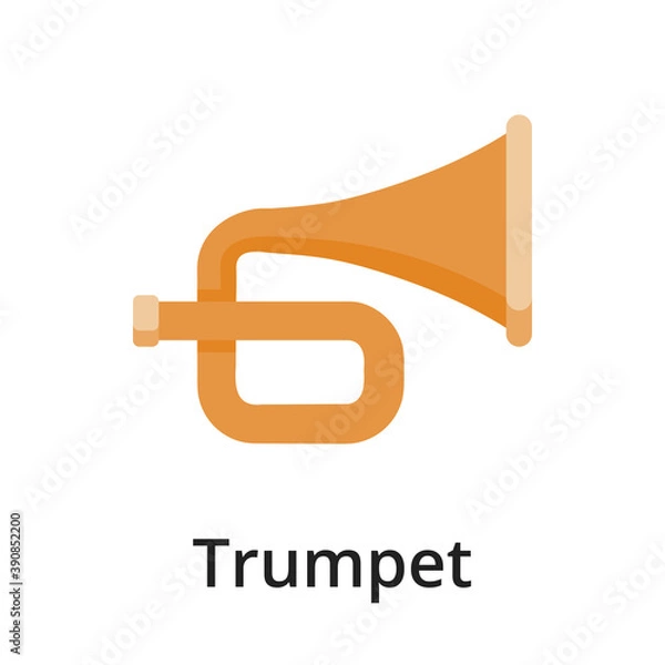 Obraz Trumpet flat vector illustration. Single object. Icon for design on white background