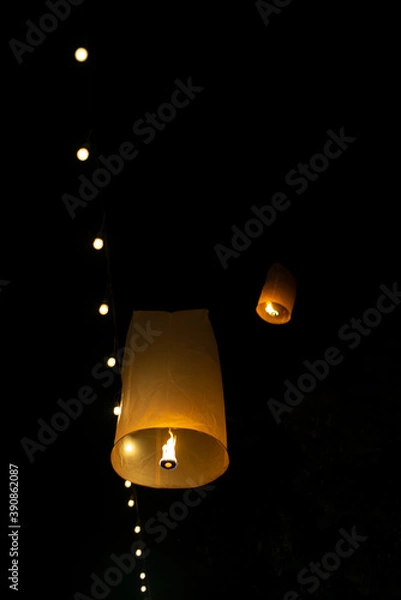Obraz Loi Krathong Festival of Lights in Chiang Mai, Thailand 