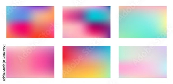 Fototapeta Pack of bright blurred gradient mesh