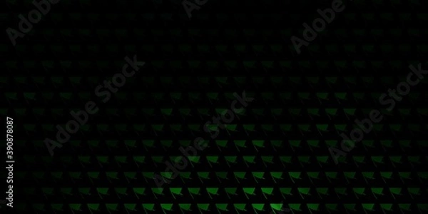 Fototapeta Dark Green vector template with crystals, triangles.