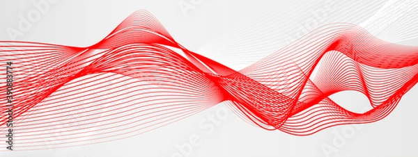 Fototapeta Abstract muted background with red wavy lines.
